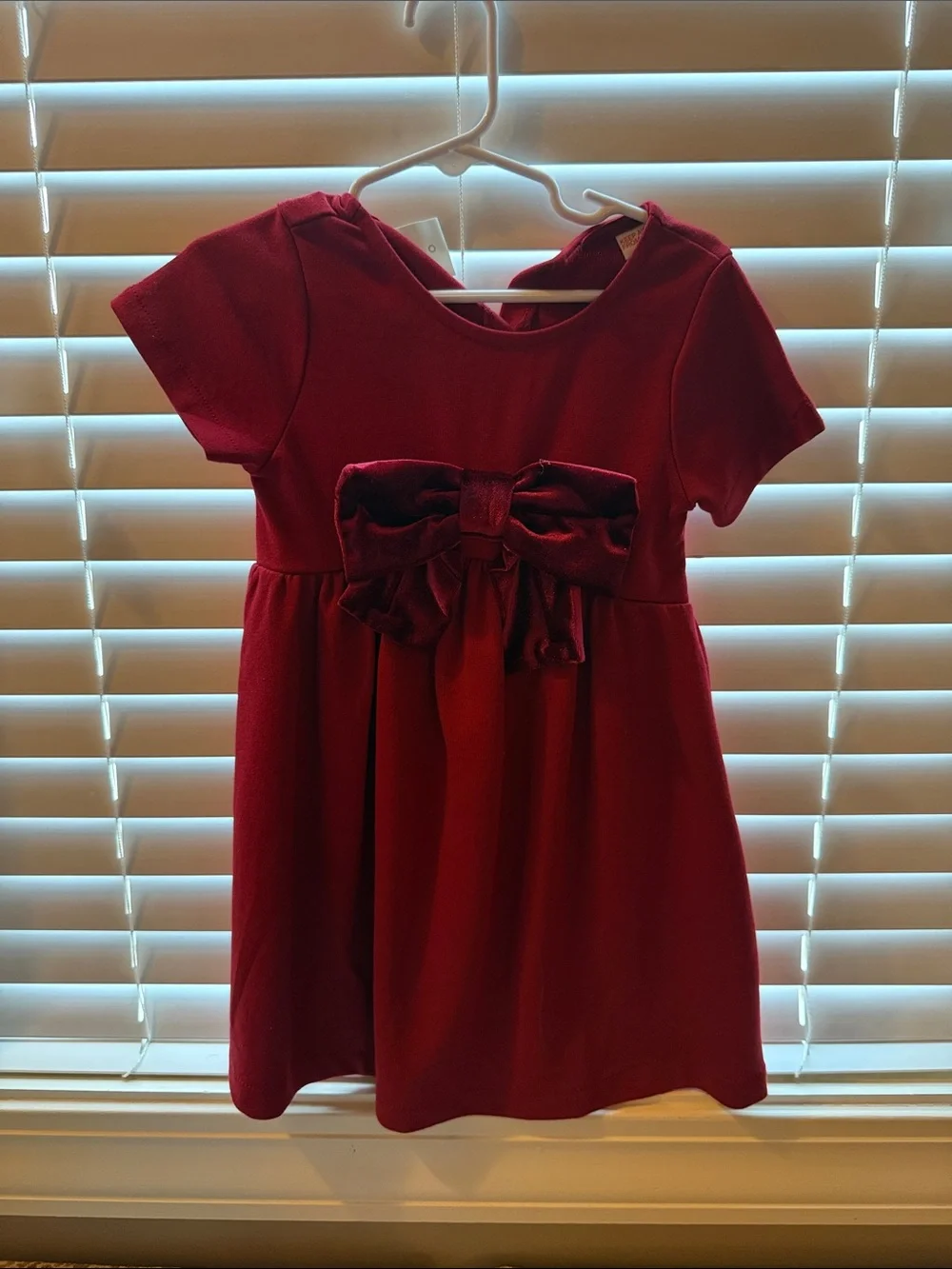 Zara Girls' Red Bow-Front Party Dress